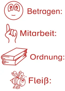 Siebdruck-Stempel "Perpetuum", 4 in 1, "Betragen"