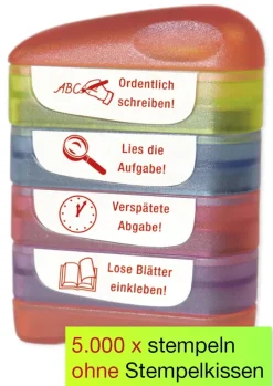 Siebdruck-Stempel "Perpetuum", 4 in 1, "Verspätete Abgabe"
