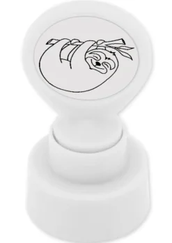 Siebdruck-Stempel "Perpetuum" rund "Faultier"
