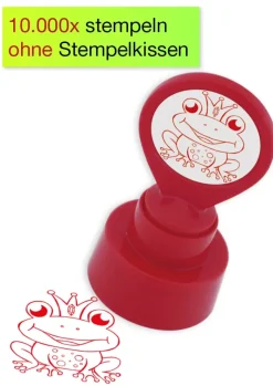 Siebdruck-Stempel "Perpetuum" rund "Froschkönig"