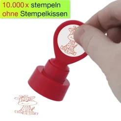 Siebdruck-Stempel "Perpetuum" rund "Giraffe"