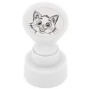 Siebdruck-Stempel "Perpetuum" rund "Katze"