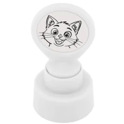 Siebdruck-Stempel "Perpetuum" rund "Katze"