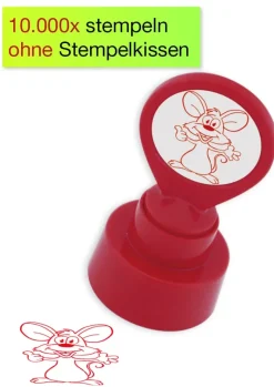 Siebdruck-Stempel "Perpetuum" rund "Maus"