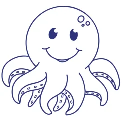 Siebdruck-Stempel "Perpetuum" rund "Oktopus"