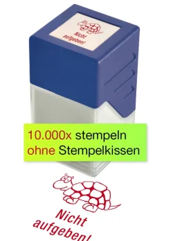 Siebdruck-Stempel "Perpetuum", Schildkröte "Nicht aufgeben!"