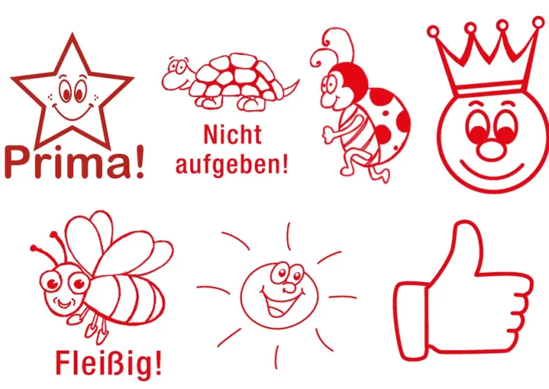 Siebdruck-Stempel-Set "Positive Verstärkung", Basis 8-tlg., in Box