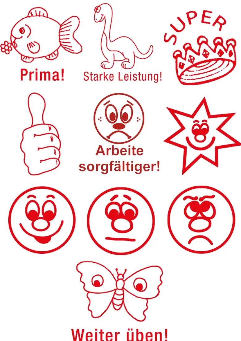 Siebdruck-Stempel-Set "Positive Verstärkung", Classic 11-tlg., in Box