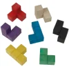 Soma-Holz-Würfel 60x60 mm, 7 Figuren bunt in Box