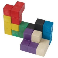 Soma-Holz-Würfel 60x60 mm, 7 Figuren bunt in Box