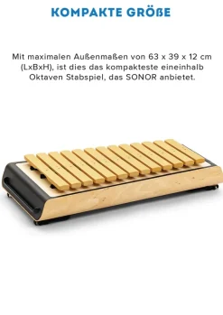 SONOR SMART Metallophon, Sopran c2-a3 + fis2, b2, fis3, mit Schlägel, zum Stapeln, SSM 10 DE