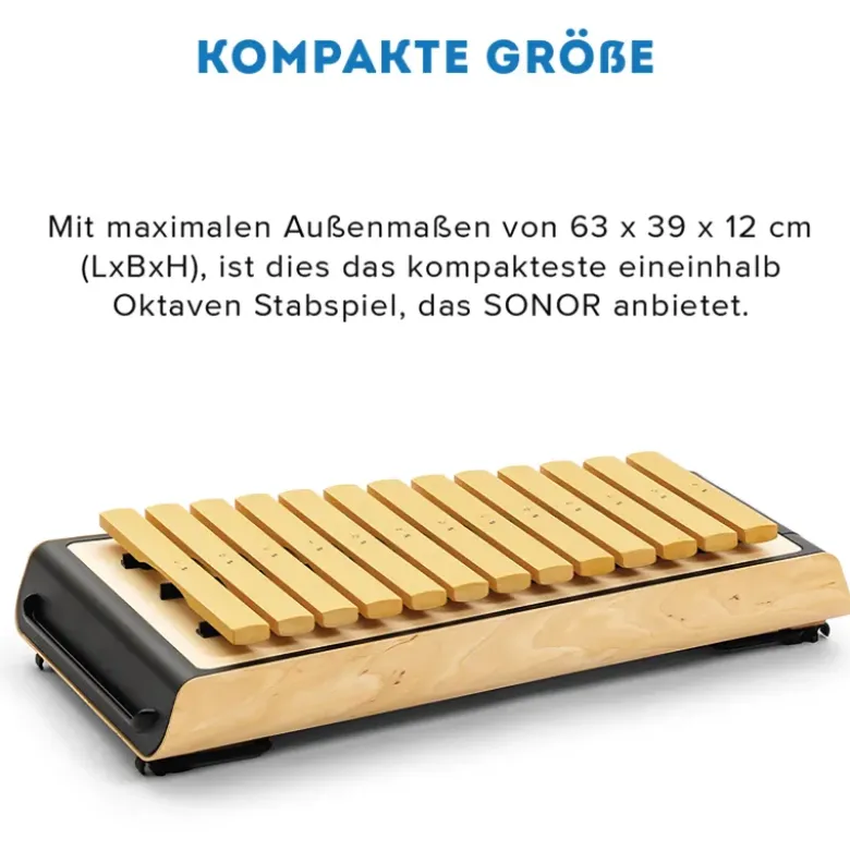 SONOR SMART Xylophon, Sopran c2-a3 + fis2, b2, fis3, mit Schlägel, zum Stapeln, SSX 100 DE