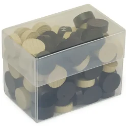 Spielsteine aus Holz, natur/schwarz, 21 mm ø, 100 Stück