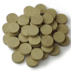 Spielsteine aus Holz, natur/schwarz, 21 mm ø, 100 Stück