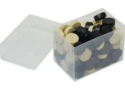 Spielsteine aus Holz, natur/schwarz, 21 mm ø, 100 Stück