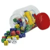 Spielwürfel-Satz, 100-tlg. in Dose, bunt, 15 mm, mit Augen