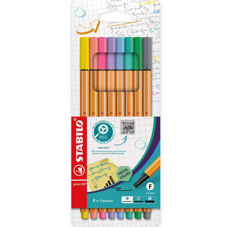 Stabilo point 88 Pastel Fineliner, 8-tlg.