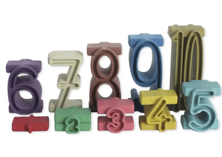 Stapel-Zahlen "Zahl-auf-Zahl", 34-tlg., "Montessori-Farben" "Montessori Premium"