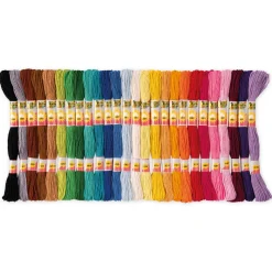 Stickgarn, 52 Docken in 26 Farben