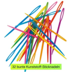 Sticknadeln aus Kunststoff, farbig, 32 Stück