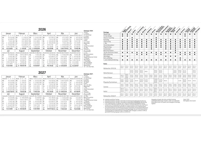 s+w Gäste-Tages-Planer 2026, Typ1, 24 Zimmer