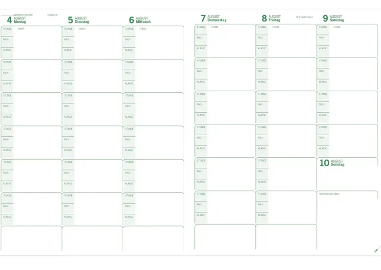 s+w Unterrichts-Planer A4++ 26/27 - 6 Stunden
