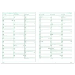 System-Schulplaner-Set 2026/2027 A4, grün, mit Klick-Schutz-Cover