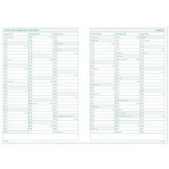 System-Schulplaner-Set 2026/2027 A4, grün, mit Klick-Schutz-Cover