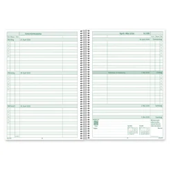 System-Schulplaner-Set 2026/2027 A5, grün, mit Klick-Schutz-Cover