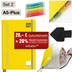 System-Schulplaner-Set 2026/2027 A5-Plus, gelb