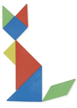 Tangram aus Re-Plastic opak, 28-tlg. = 4 Tangram in Box