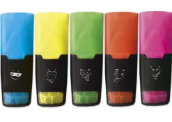 Textmarker-Set mit Flüssigtinte, 5-tlg. im Beutel