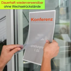 TimeTEX Aushang-Einstecktaschen A4 hochkant, selbsthaftend, 2 Stück