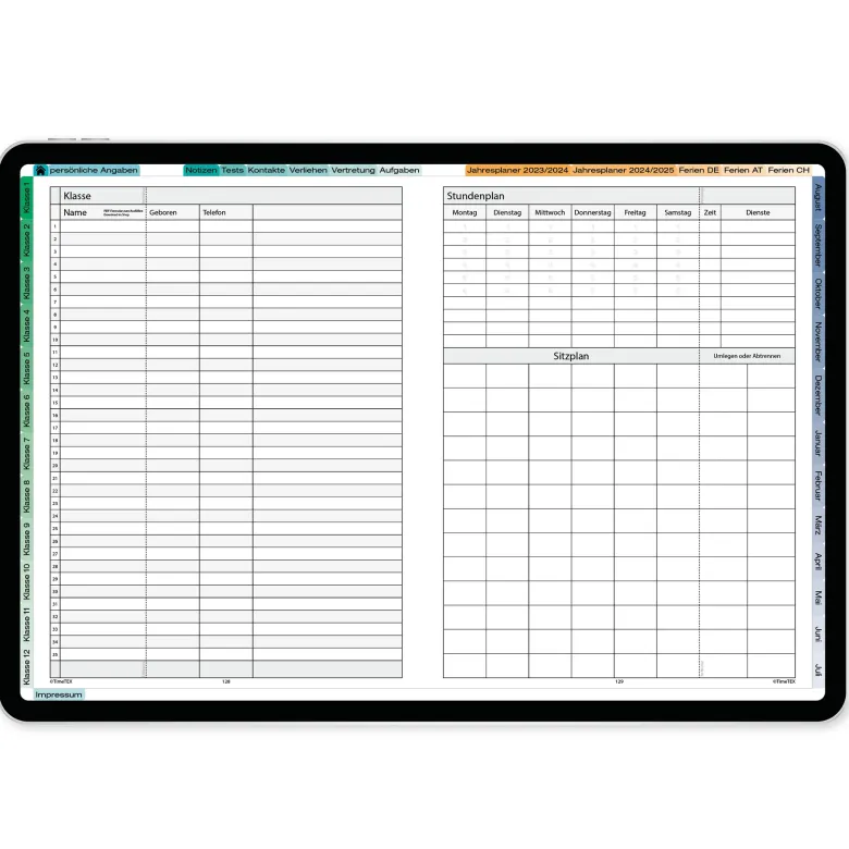 TimeTEX Digitaler Trend-Schulplaner DigiPlan 2026/2027, flamingo
