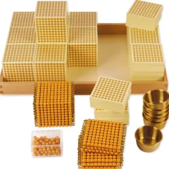 TimeTEX Goldenes Perlenmaterial, Komplettsatz "Montessori Premium"