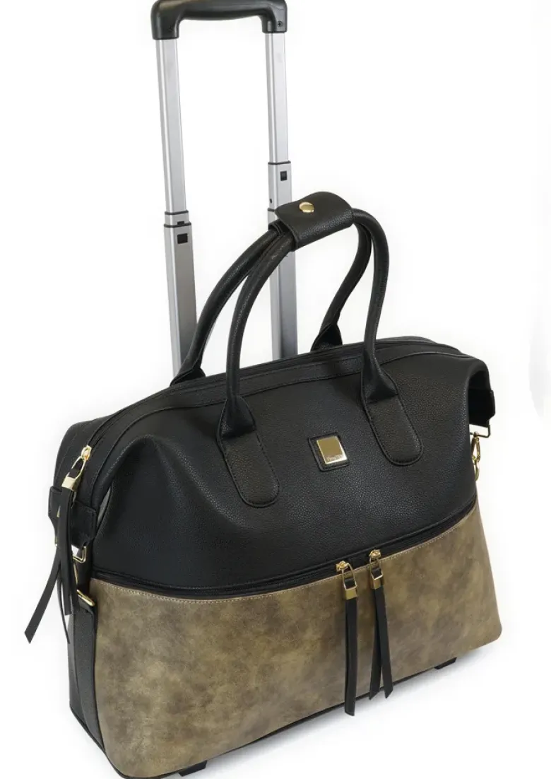 TimeTEX Handtaschen-Trolley "Bella", schwarz-gold