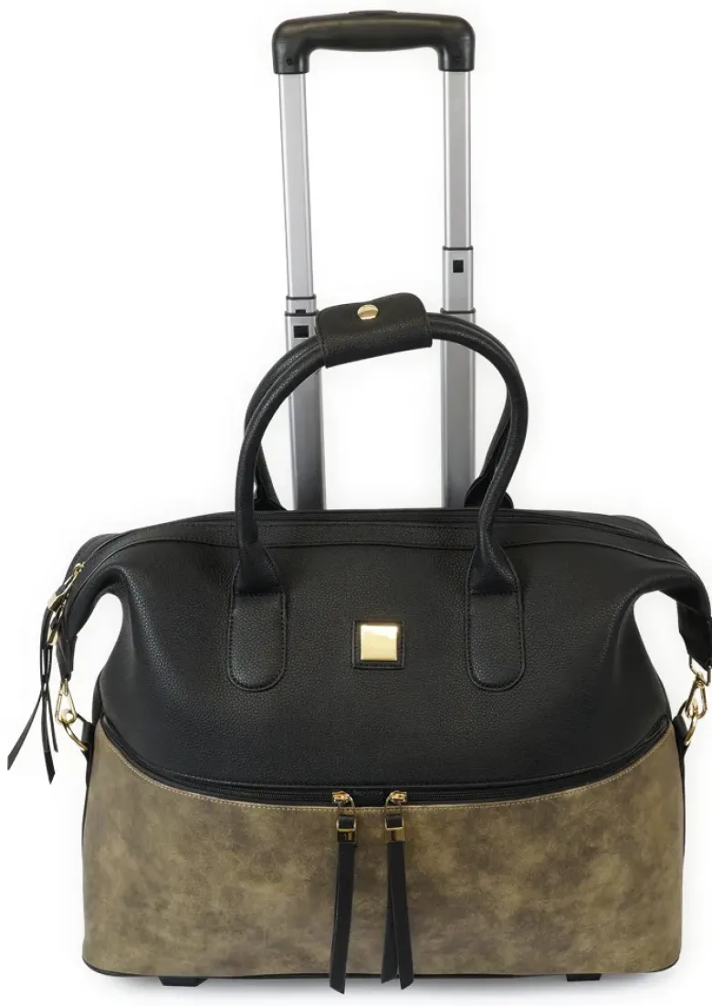 TimeTEX Handtaschen-Trolley "Bella", schwarz-gold