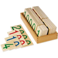 TimeTEX Hölzerne Zahlenkarten 1-9.000, groß, im Kasten "Montessori Premium"