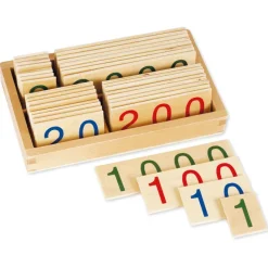 TimeTEX Hölzerne Zahlenkarten 1-9.000, klein, im Kasten "Montessori Premium"