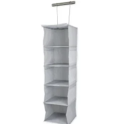 TimeTEX Hänge-Regal "Origami" A4 mit 5 Fächern, aus Stoff, hellgrau