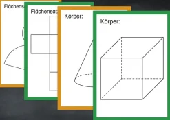 TimeTEX Karten "Geometrische Körper" aus Pappe A4, magnetisch, 57-tlg.