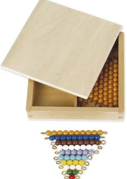 TimeTEX Kasten mit farbiger Perlentreppe und Zehnerstangen, lose Perlen "Montessori Premium"