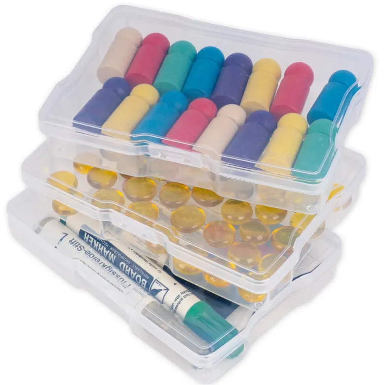 TimeTEX Klappdeckel-Boxen im Koffer, transparent, 17-tlg.