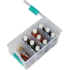 TimeTEX Klappdeckel-Box mit Stifte-Einsatz, transparent