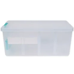 TimeTEX Klappdeckel-Box mit Stifte-Einsatz, transparent
