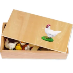 TimeTEX Lebenszyklus eines Huhns, in Holzbox "Montessori Premium"