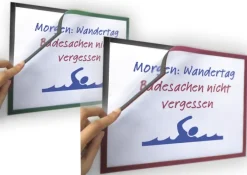 TimeTEX Magnet-Klapp-Rahmen A4 farbig, selbsthaftende Rückseite, 2 Stück