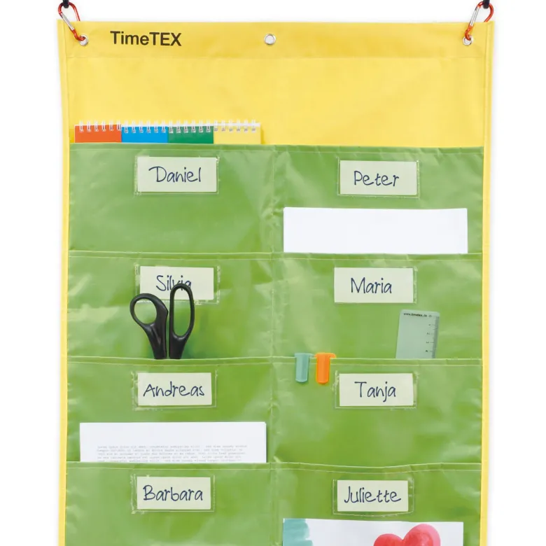 TimeTEX Materialtaschen-Station "Greenly", mit 16 Einsteck-Taschen A4, 124x50 cm