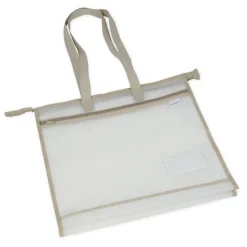 TimeTEX Material-Umhängetasche "OrgaBag", transparent/beige