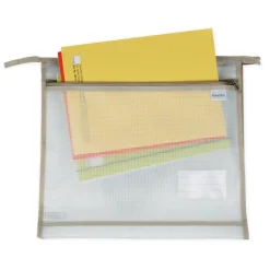 TimeTEX Material-Umhängetasche "OrgaBag", transparent/beige